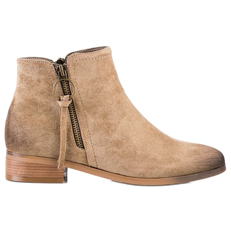 Vinceza Stiefel mit dekorativem Vicneza-Reißverschluss beige