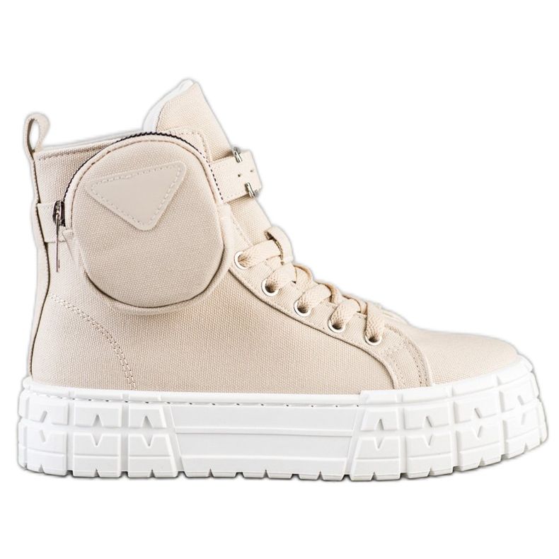 Goodin Sneakers auf der Plattform mit Tasche beige
