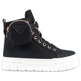 Goodin Sneakers auf Paltform mit Tasche schwarz