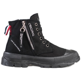 Goodin Sneakers mit dekorativem Reißverschluss schwarz