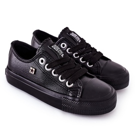 Kinder-Leder-Sneaker Big Star FF374304 Schwarz