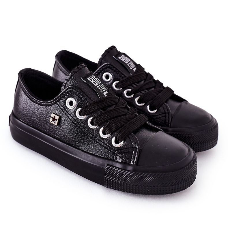 Kinder-Leder-Sneaker Big Star FF374304 Schwarz