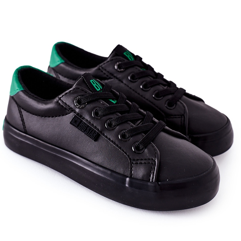 Kinder Leder Sneaker Big Star DD374147 Schwarz