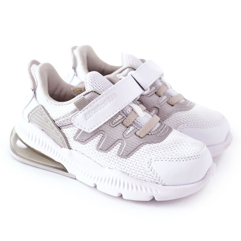Kinder Sportschuhe mit Klettverschluss ABCKIDS Weiß-Silber