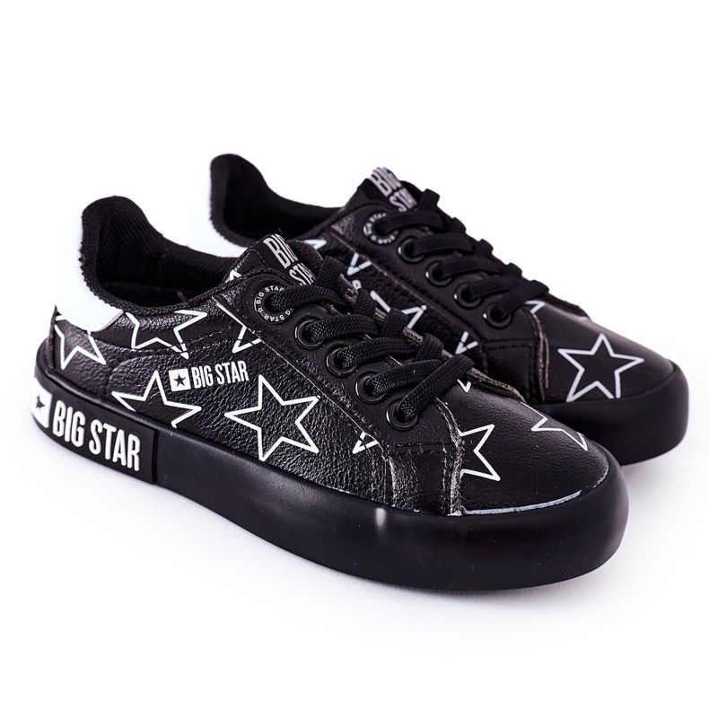 Kinder Leder Sneaker Big Star II374002 Schwarz