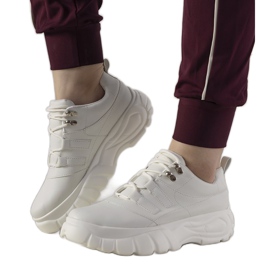 Weiße Sport-Sneaker mit hoher Luna-Sohle