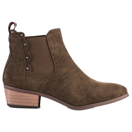 J. Star Braune Stiefeletten auf niedrigem Pfosten