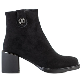 Filippo Wildlederstiefeletten auf breiter Säule schwarz