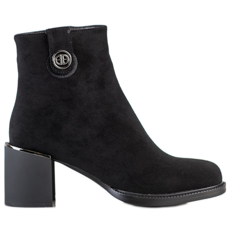 Filippo Wildlederstiefeletten auf breiter Säule schwarz