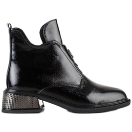 Filippo Stylische Stiefel mit dekorativem Absatz schwarz