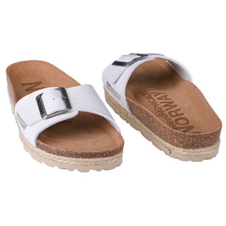 Hausschuhe Geographical Norway Sandalias Bios Pala Hebilla W GNW20419-17 weiß