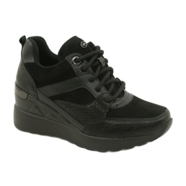 Evento Damen Keil Turnschuhe 21SP35-4390 Schwarz