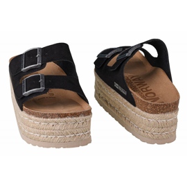 Hausschuhe Geographical Norway Sandalias Plataforma Comoda W GNW20405-01 schwarz