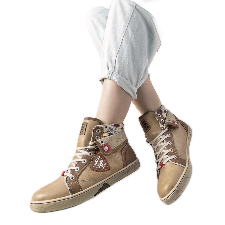 Beige knöchelhohe Sneakers für Damen von Niente