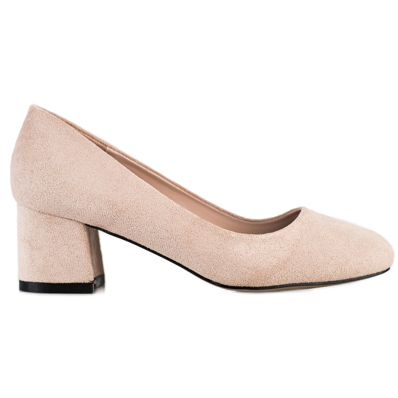 Sabatina Pumps auf breiter Säule beige