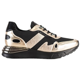 VINCEZA Glitzer-Sneaker schwarz golden