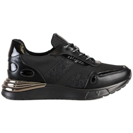 VINCEZA Glitzer-Sneaker schwarz