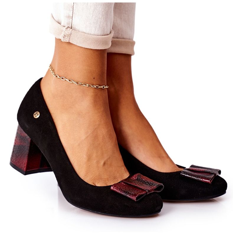 Damen Pumps Maciejka Wildleder Schwarz 3356A-20 / 00-1