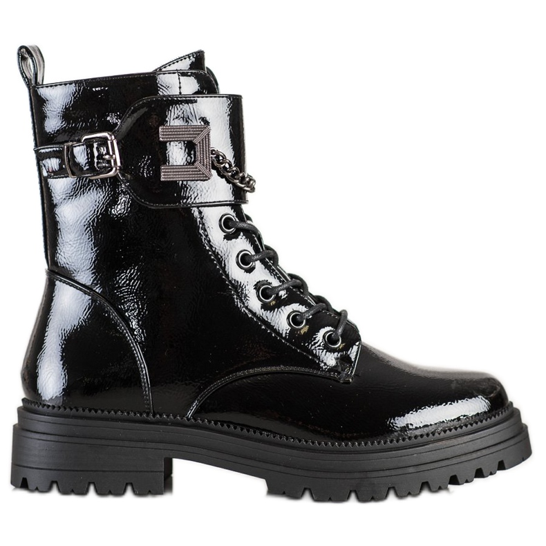 S. BARSKI Lackierte Arbeiter mit Kette S.BARSKI schwarz