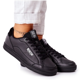 Damen Leder Sneakers Memory Foam Big Star II274320 Schwarz