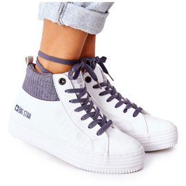 Hochisolierter Sneaker Big Star II274144 Weiß-Grau