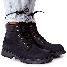 Damen Leder Wanderstiefel Big Star II274446 Schwarz