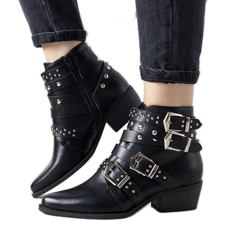 Schwarze Cowboystiefel mit Ergost-Streifen