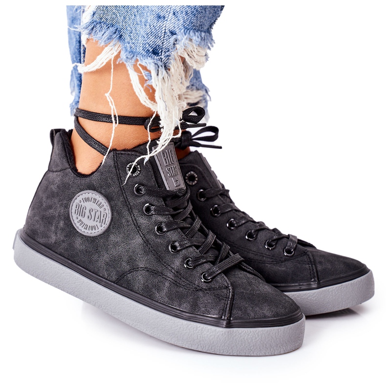 Isolierte Sneakers aus Leder Big Star II274148 Schwarz