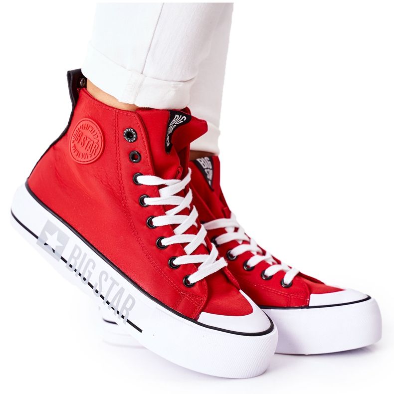 Hohe Sneakers On The Big Star II274018 Rote Plattform