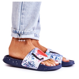 Gummi Hausschuhe Big Star Love DD274A257 Marineblau navy blau mehrfarbig