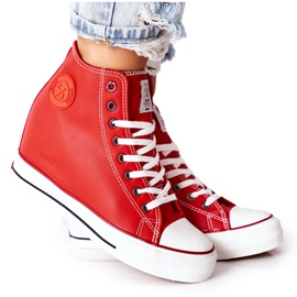 Leder Sneakers On Wedge Cross Jeans II2R4026 Rot