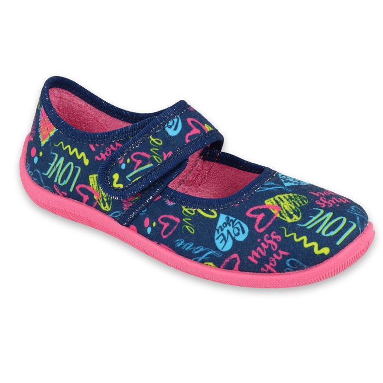 Befado Kinderschuhe 945Y423 navy blau rosa