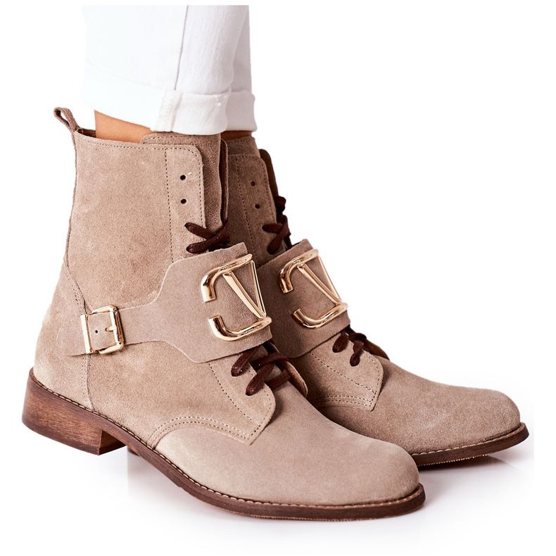 Cappuccino Nicole 2676 Stiefel aus Wildleder für Damen beige