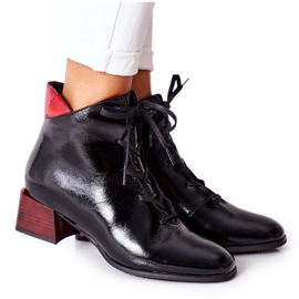 Warme Lederstiefel mit hohem Absatz Laura Messi schwarz 2202