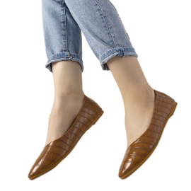 BM Kamelballerinas im Camilia-Krokodilhaut-Muster braun