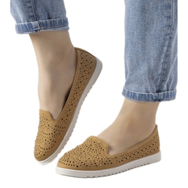 Camel Loafer mit durchbrochenem Loretta-Muster braun