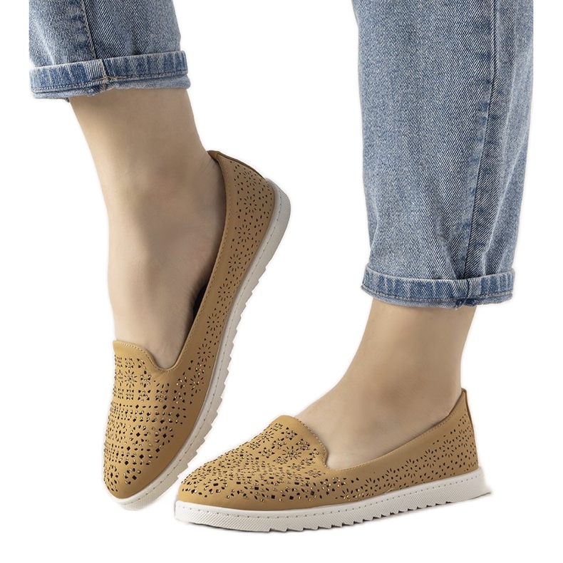 Camel Loafer mit durchbrochenem Catwalk-Muster braun