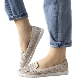 Beige Loafer mit durchbrochenem Catwalk-Muster
