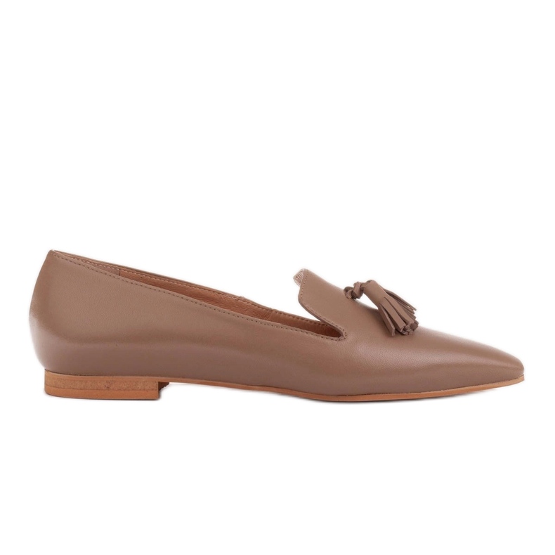 Marco Shoes Herren Ballerinas mit Fransen beige
