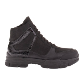 Marco Shoes Sportliche Mil Boots mit Zierlack schwarz