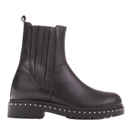 Marco Shoes Costanza Stiefel mit silbernen Nieten schwarz