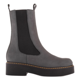 Marco Shoes Greta Stiefel mit elastischem Gummi grau