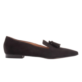 Marco Shoes Herren Ballerinas mit Fransen schwarz