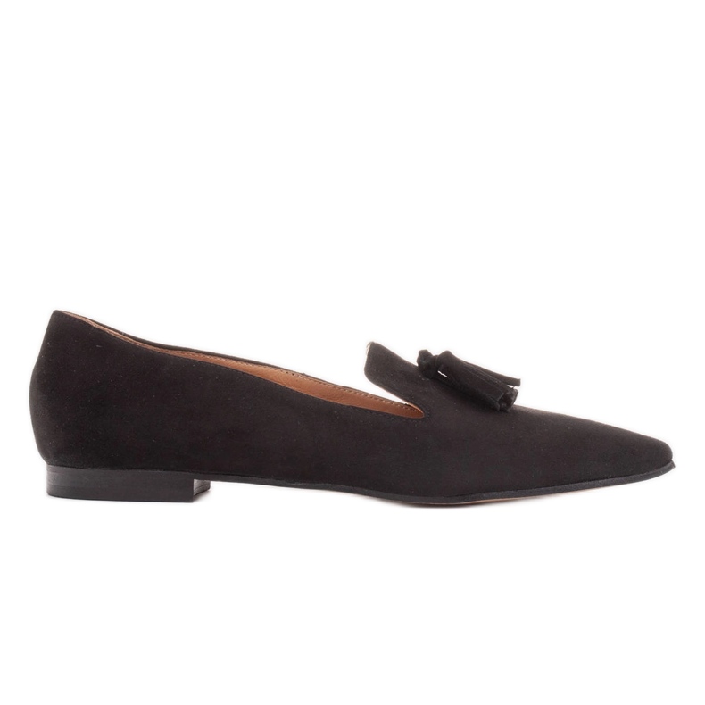 Marco Shoes Herren Ballerinas mit Fransen schwarz