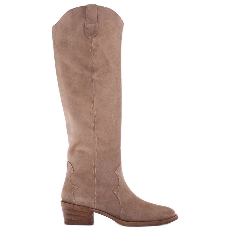 Marco Shoes Iolanda Cowboystiefel mit Ziernähten beige