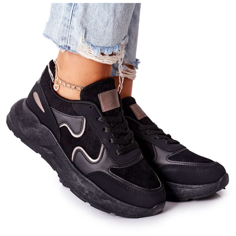 PE1 Damen Sportschuhe Sneakers Schwarz Bethell