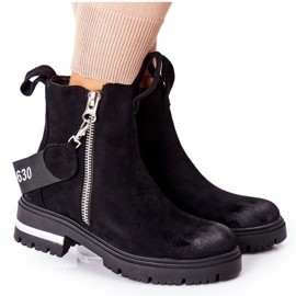 PS1 Schwarze Cortona Schwarze Warme Stiefel mit Reißverschluss