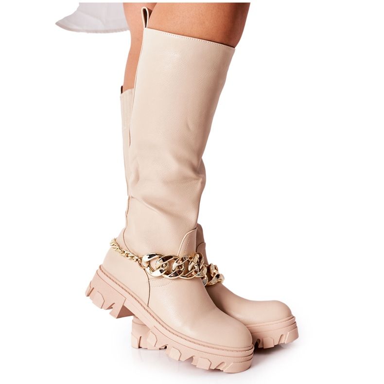 PB1 Hohe Beige Cecina Stiefel
