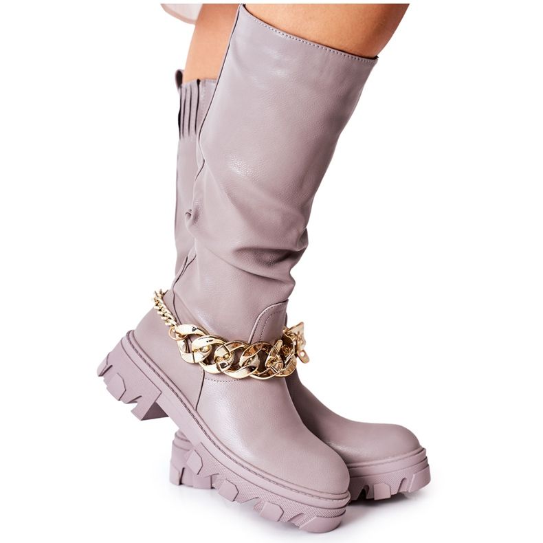 PB1 Hohe Cecina Graue Stiefel