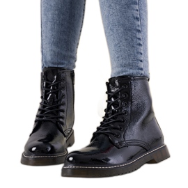 Schwarz lackierte Peve Stiefel für Damen
